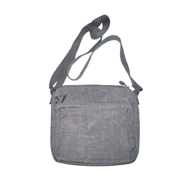 Kipling Sebastian Crossbody Shoulder Bag Purse Gray Lightweight No Charm‎ Travel - Picture 1 of 12